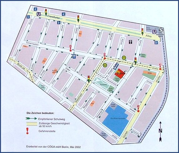 Schulweg - so kommen sie zu Grundschule am Traveplatz